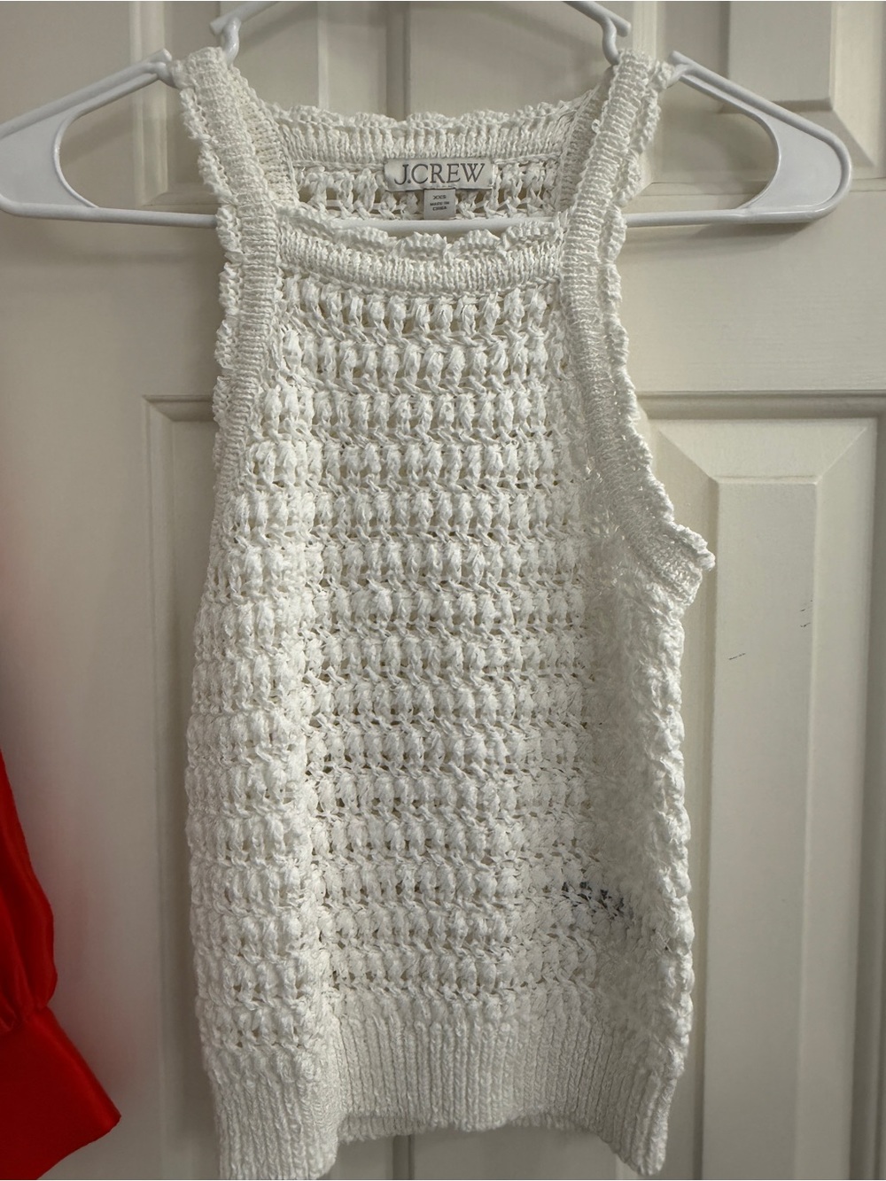 J. Crew white Open-Weave Crochet Top